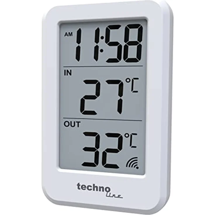 Technoline WS9172, Funk-Thermometer Wetterstation mit Innen-/Aussentemperaturanzeige, Weiss – Bild 3