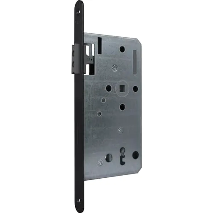 KFV Magnetfallenschloss BB 72mm - Einsteckschloss magnetisch DM 55 Stulp rund, Edelstahl schwarz lackiert - Geräuscharmes Schließen, wartungsfrei