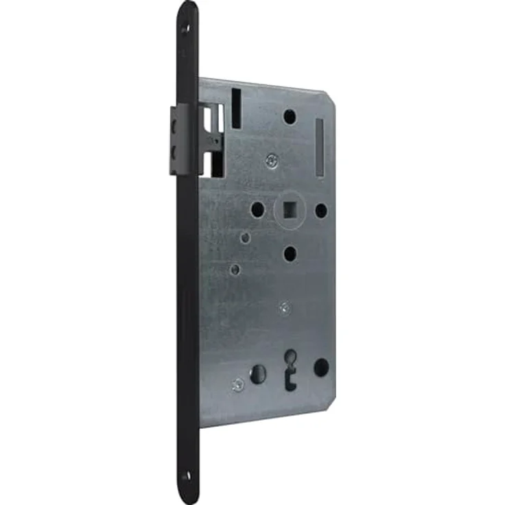 KFV Magnetfallenschloss BB 72mm - Einsteckschloss magnetisch DM 55 Stulp rund, Edelstahl schwarz lackiert - Geräuscharmes Schließen, wartungsfrei – Bild 1