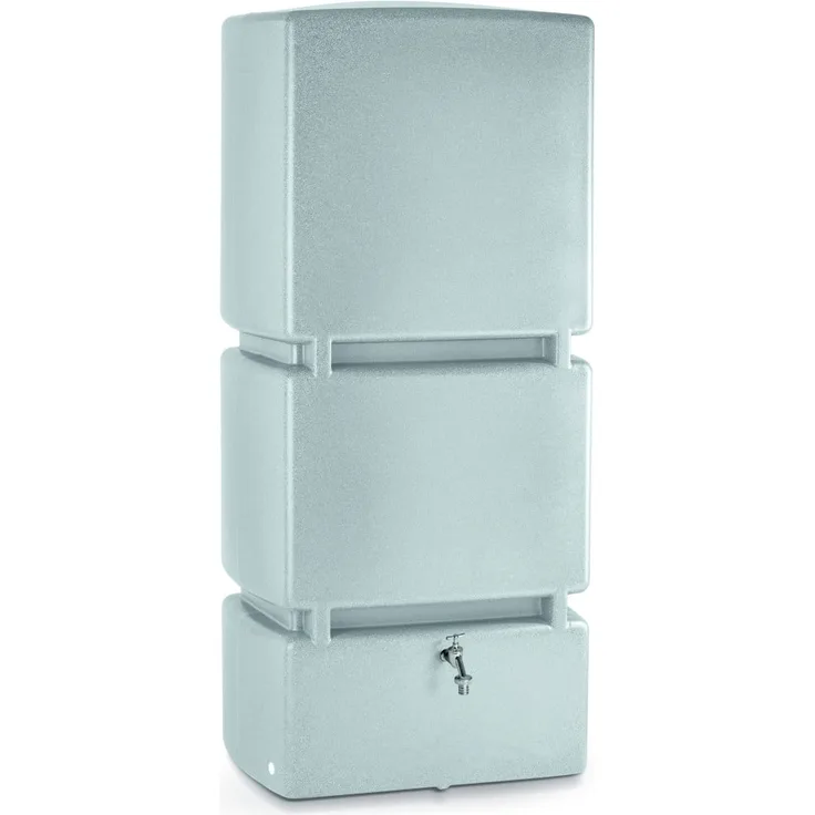 Prosperplast Arves Regenspeicher Jumbo 800 L, eckiger Regentank in kühles grau, 80 x 60 x 180 cm