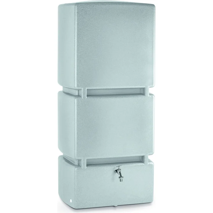 Prosperplast Arves Regenspeicher Jumbo 800 L, eckiger Regentank in kühles grau, 80 x 60 x 180 cm