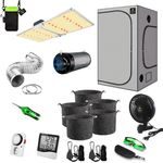 canna4home Gewächshaus Canna4Home GrowBox Komplettset 100 x 100 x 200cm Gewächshaus Zuchtzelt mit effizienter 240W Grow-LED, Kohlefilter und Clipventilator, schwarz
