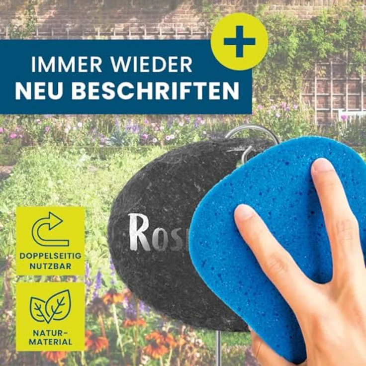 in-trading Handelsgesellschaft mbH Hoberg Schiefer-Pflanzschilder, 10er Set - witterungsbeständig & wiederverwendbar – Bild 5
