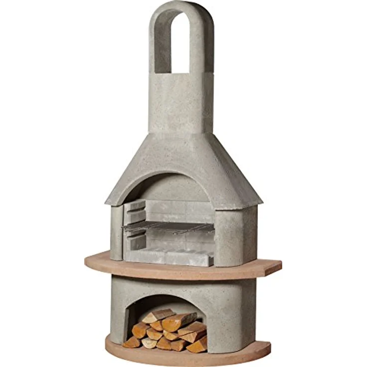 Buschbeck Holzkohlegrillkamin Carmen, grau-terrakotta, 65 x 110 x 203 cm, Grillfläche 53 x 34 cm – Bild 2