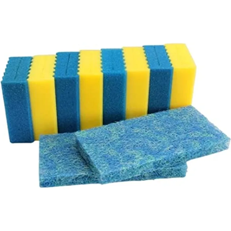 AquaOne Ersatzschwämme + Japanmatten Set CBF 350 B, Filtermedien für Teichfilter mit hoher Wasserdurchlaufmenge, 4 blaue & 4 gelbe Schwämme