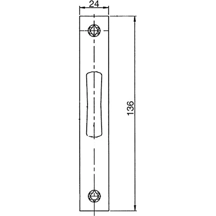 WILKA Schließblech flach für Rohrrahmen-Riegelschloss, 136 x 24 x 3 mm, Edelstahl – Bild 2
