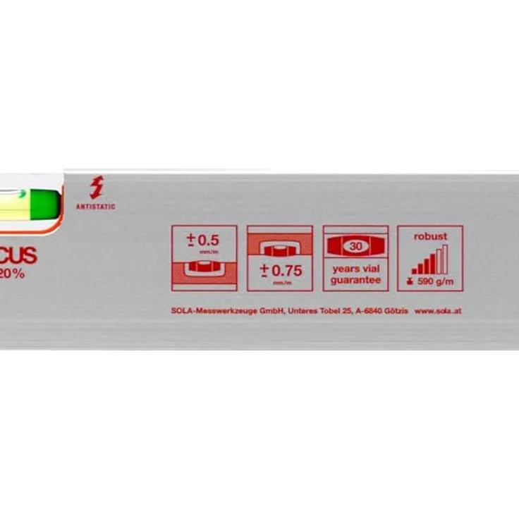 Wasserwaage AZB 200cm Alu.silber 0,5 mm/m 0,50 mm/m SOLA – Bild 8