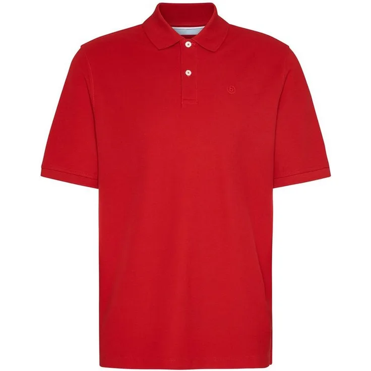 bugatti Poloshirt mit Logostickerei, hüftbedeckend und basic geschnitten, Baumwolle in Weiß