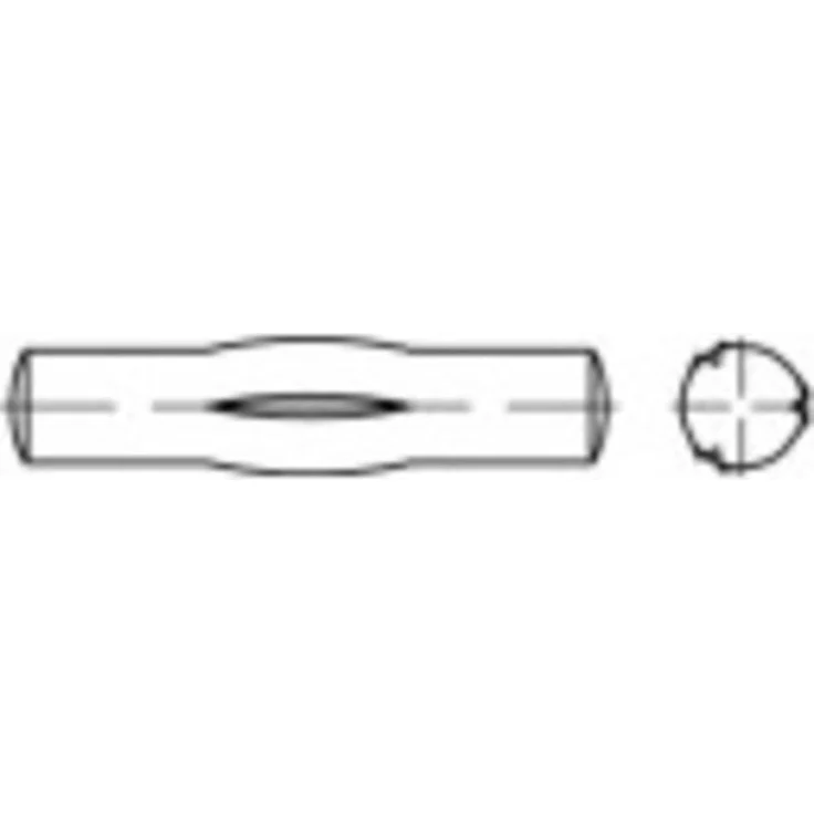 Toolcraft Knebelkerbstift, 8 mm x 60 mm, aus Stahl nach DIN 1475, 100 Stück Packung