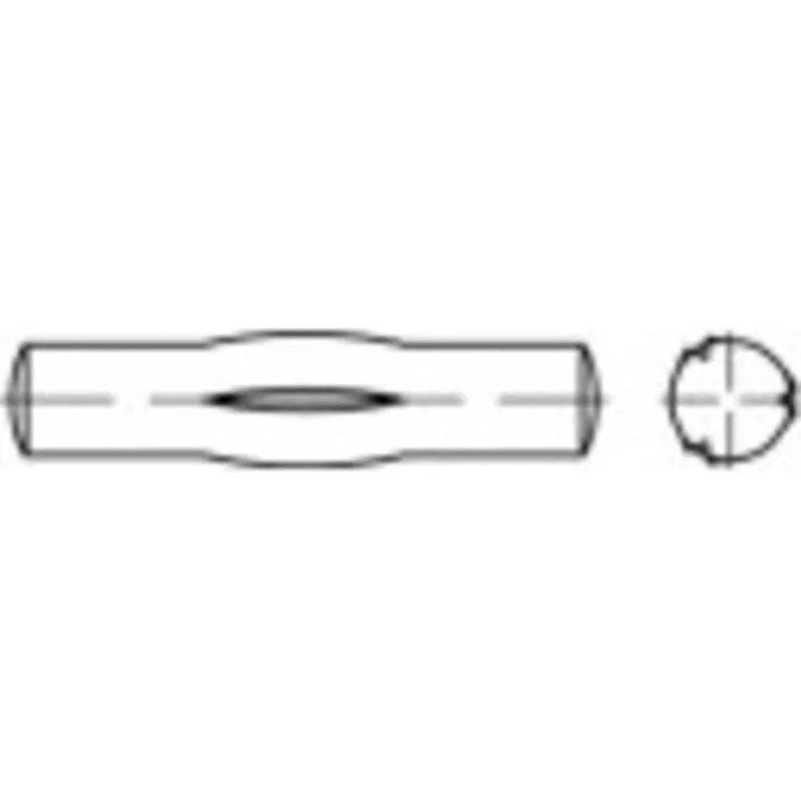 Toolcraft Knebelkerbstift, 8 mm x 60 mm, aus Stahl nach DIN 1475, 100 Stück Packung