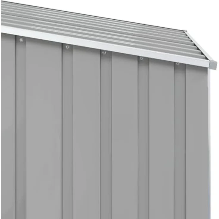 vidaXL Gerätehaus Grau 87x98x159 cm Verzinkter Stahl, ideal zur Aufbewahrung von Gartenwerkzeugen und -möbeln – Bild 7