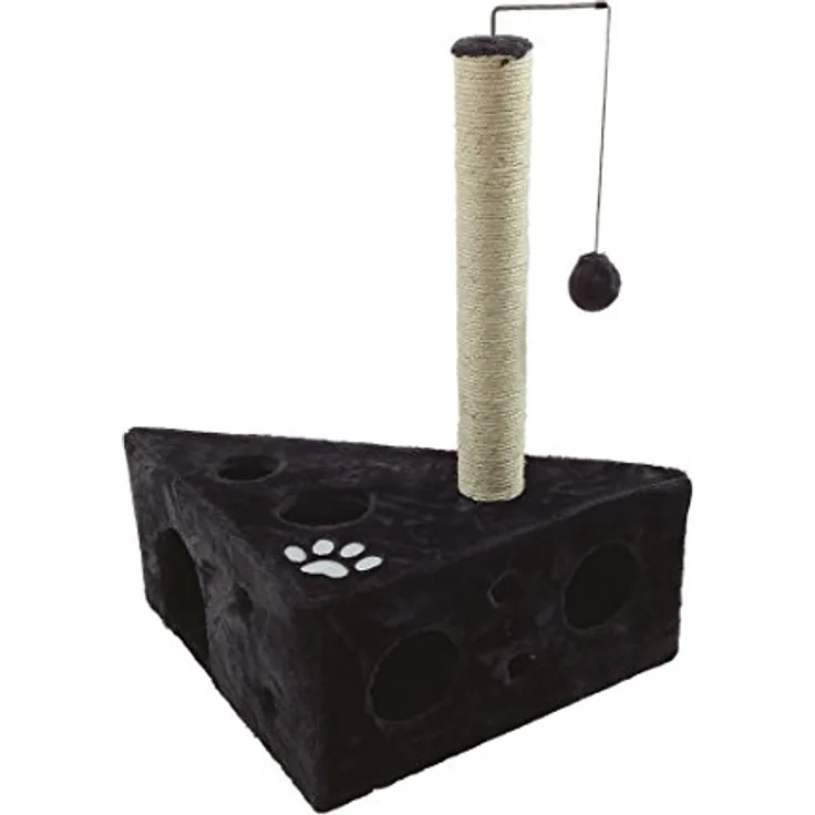 Dehner Kratzbaum Tammy, ca. 68 x 45 x 45 cm, Plüsch/Fleece/Sisal, schwarz