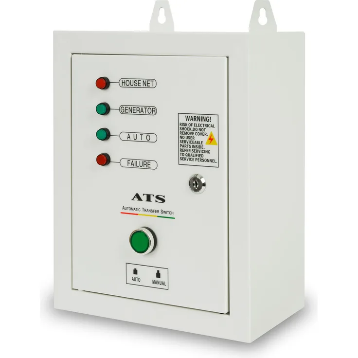 EBERTH ATS Notstromautomatik bis 15kW, 3 Phasen, 400V, Automatic Transfer Switch, 5-poliges ATS Steuerkabel, für Stromerzeuger