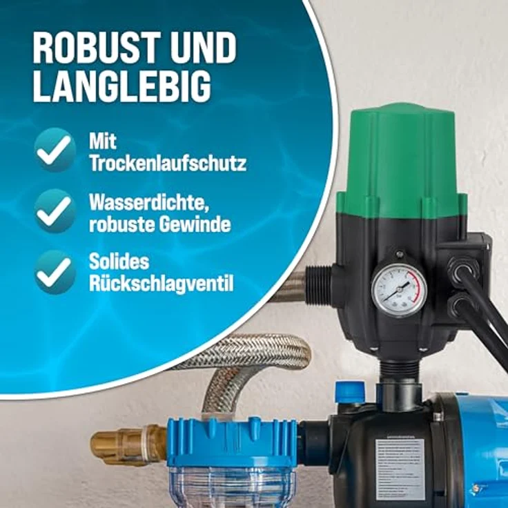 Deuba monzana® Druckschalter Pumpensteuerung Druckwächter Baranzeige mit/ohne Kabel ohne Kabel – Bild 3