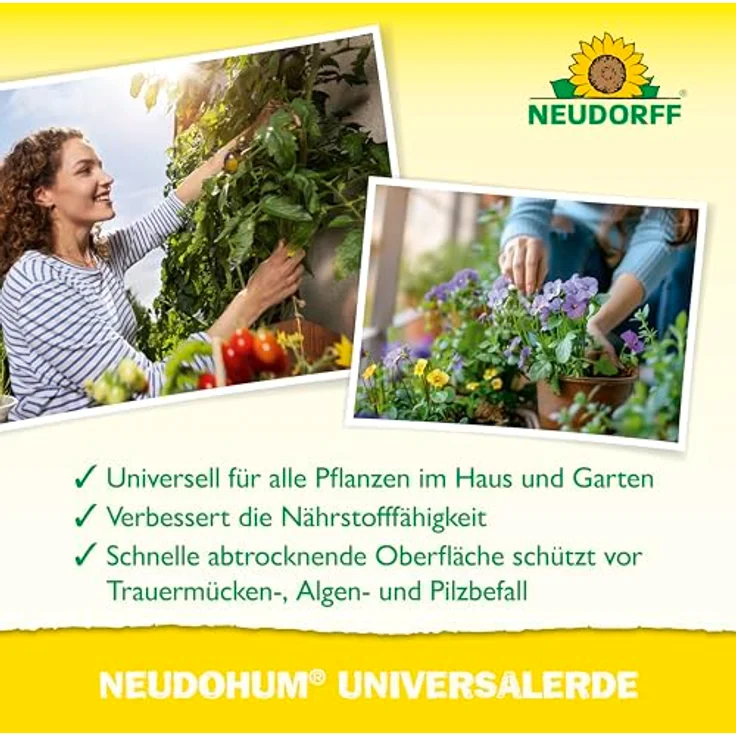 Neudorff NeudoHum Universalerde, torffreie Pflanzenerde mit organischem Dünger, 75 l – Bild 4