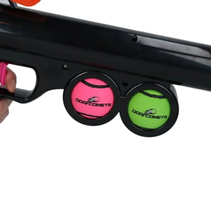 Dog Comets Comet Launcher, Ballwerfer mit Trageriemen und 2 Tennisbällen (M), bis zu 20 Meter weit, ergonomisches Design für aktive Hunde, langlebig aus Naturgummi – Bild 4