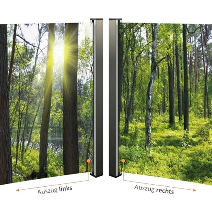 Seitenmarkise mit Fotodruck WALD, Sichtschutz, Windschutz – Bild 6