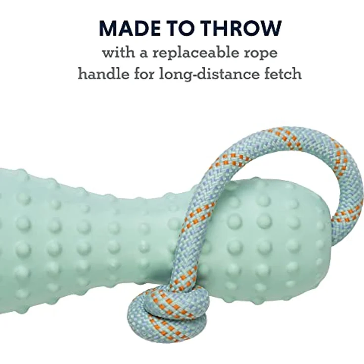 RUFFWEAR Gourdo Hundespielzeug, interaktives Zerrspiel, widerstandsfähiges Naturkautschuk-Wurf-/Fangspielzeug mit Kernmantelseil, Langeweile-Brecher, kausicheres Gerät, Sage Green, Large – Bild 4