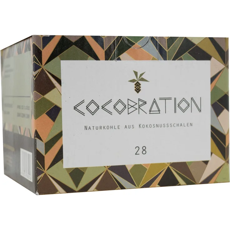 Cocobration Shisha Grill Kohle Kokosnuss Naturkohle 1 kg 28 mm Wasserrohr Grill Briketts