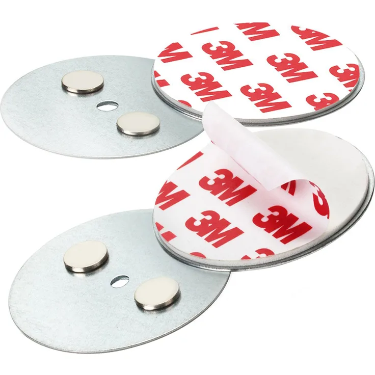 Mount Mini Magnethalterung für Rauchmelder ab 5 cm Ø selbstklebend Silber 2er-Set