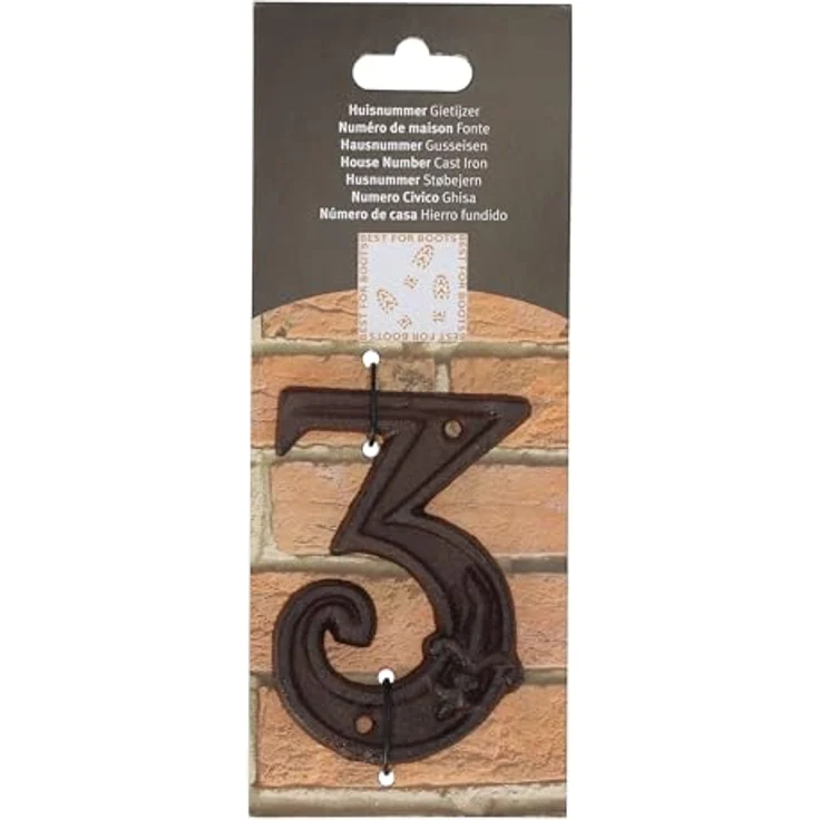 Hausnummer Zahl 3 Drei Antik-Stil Gusseisen H12cm – Bild 4