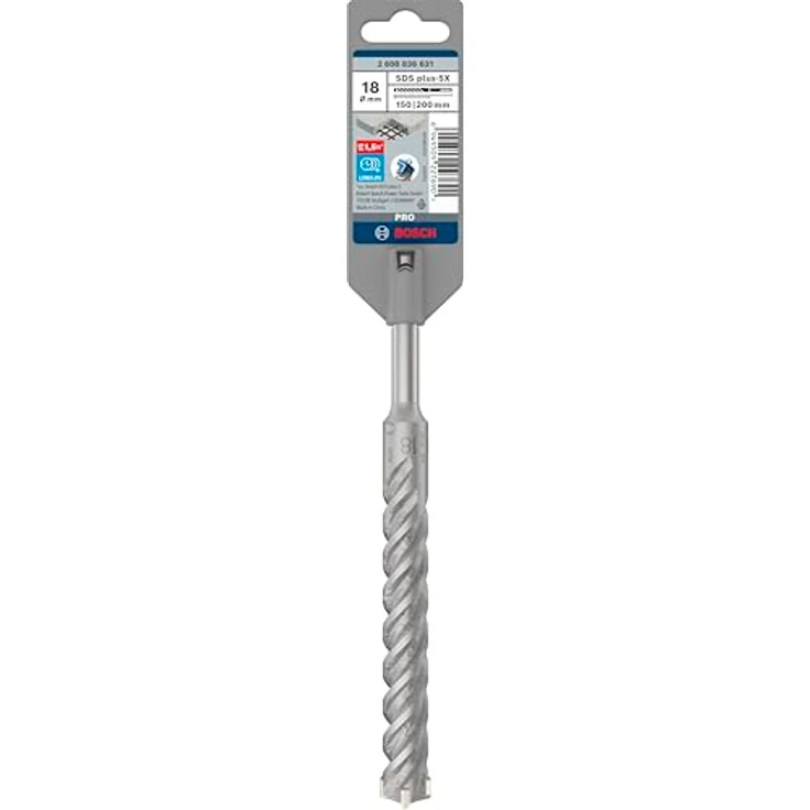 Bosch Pro sds Plus-5X Betonbohrer, 18 mm Durchmesser, 150 mm Arbeitslänge, hohe Lebensdauer mit Wolfram-Carbide – Bild 2
