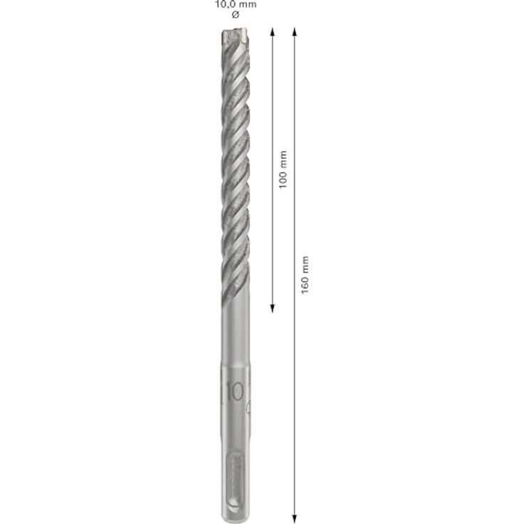 Bosch PRO SDS plus-5X Hammerbohrer, 10 x 100 x 160 mm, langlebiger Betonbohrer mit 4-Schneider-Design und hochfestem Wolfram-Carbid – Bild 3