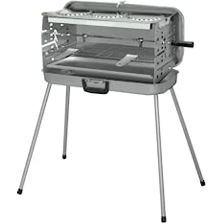 BERGER Camping Gasgrill Klappbar | Tragbarer Koffergrill mit 3 Brenner | 50 mbar für schnelles Kochen | 3 Kochstellen & ein Grillspieß inklusive | Für das ultimative Grillvergnügen – Bild 2