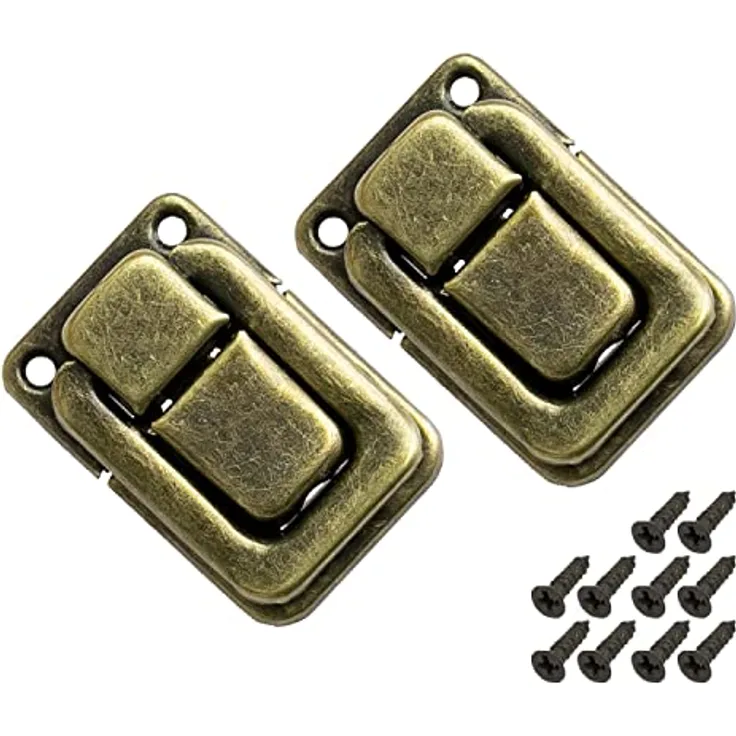 HMF 6492 Spannverschluss aus Metall für Vintage Koffer | 2 Stück | 25 x 38 mm | Bronze