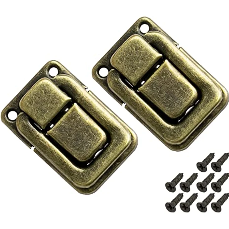 HMF 6492 Spannverschluss aus Metall für Vintage Koffer | 2 Stück | 25 x 38 mm | Bronze – Bild 1