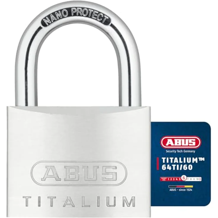 ABUS 64TI, 60, 60 mm, Gleichschließend KA6607 Titalium-Vorhangschloss – Bild 2
