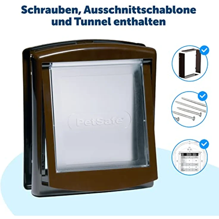 PetSafe Haustierklappe K755SGIFD, transparente Plastikklappe mit Verschlussplatte, passend für Türen bis 18 kg – Bild 4