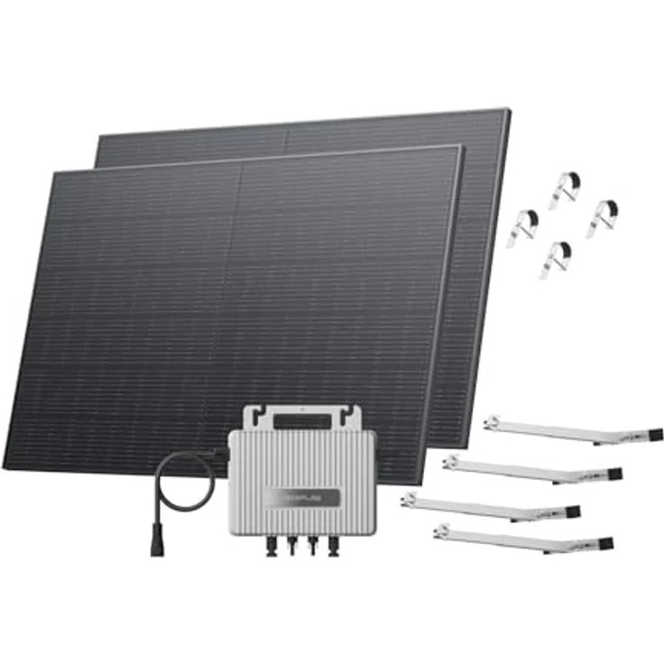 EcoFlow STREAM Balkonkraftwerk, 800 W Mikrowechselrichter mit 2 × 400 W PV Solarpanels, WLAN & App-Steuerung für Gitterbalkon, 0% MwSt. – Bild 1