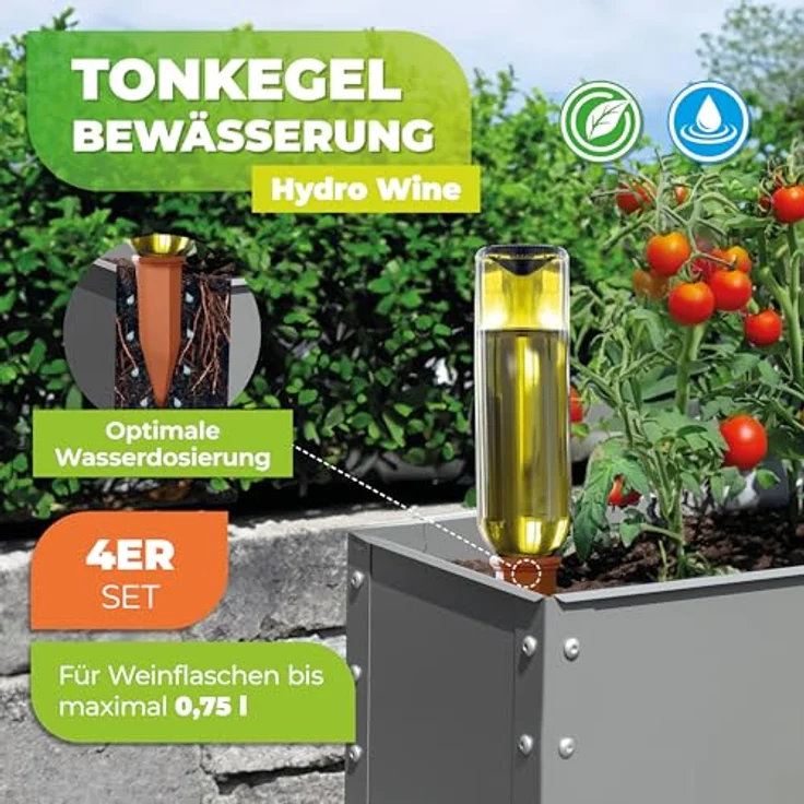 Bio Green Pflanzen Bewässerung Wine Tonkegel, terracotta-grün - für Wein Flaschen Bewässerungszubehör – Bild 4