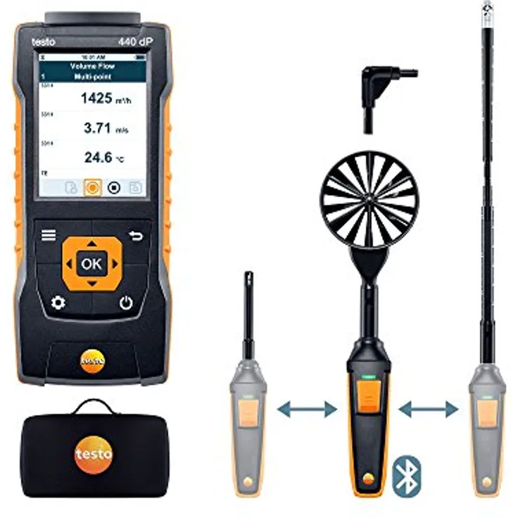 testo 440 delta P Strömungs-KombiSet 2 mit Bluetooth®