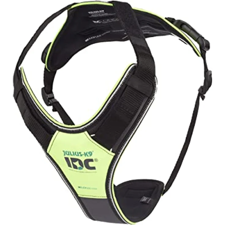 Julius-K9 Idc Hondentuig Longwalk Neon Geel / Grijs Hundegeschirr + Leine – Bild 1