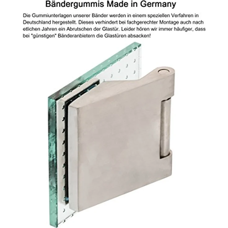 ck-türbeschläge Q Set PZ inkl. Profilzylinder V2A Edelstahl matt inkl. Officebändern +RT metallische Innenmechanik New Orleans 3454324, Glastürschloss Serie "Q" eckig, 8 mm Glas, V2A Edelstahl matt gebürstet – Bild 4