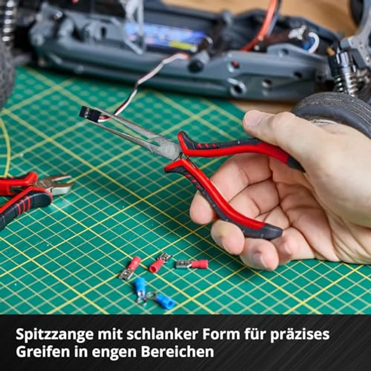 Einhell Kombizange Set, 8-tlg. Präzisionszangen aus Chrom-Vanadium-Stahl für Feinmechanik und Elektronik, ergonomische Griffe, E-Case-System – Bild 6