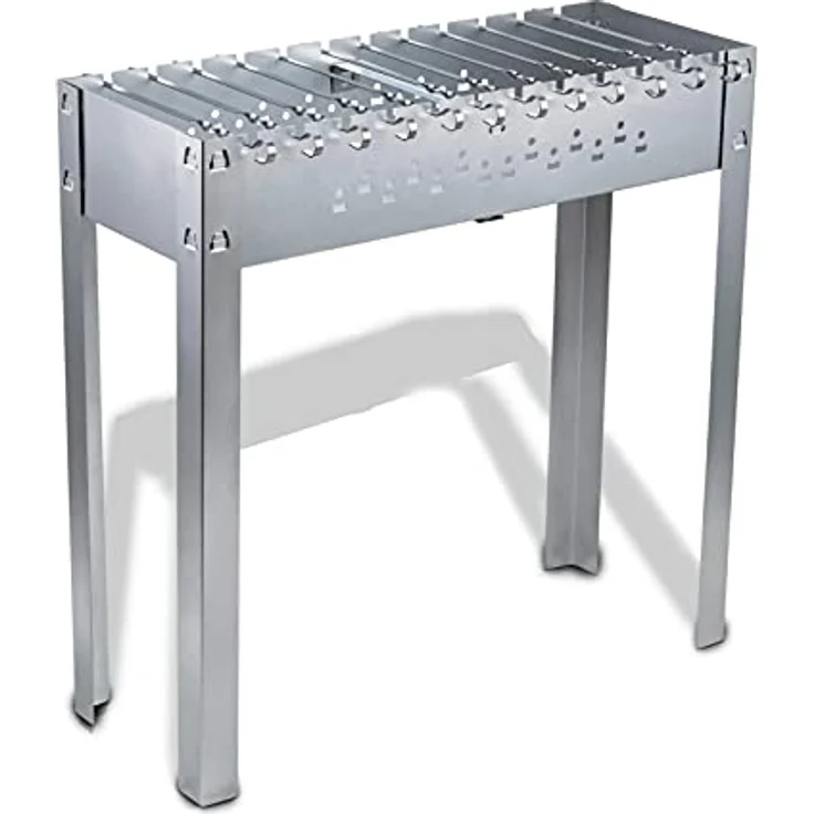 ACTIVA Mangal Schaschlik Grill Edelstahl 80x30 cm inkl. Grillrost und 12 Spießen – Bild 8