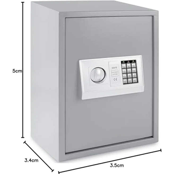 KESSER Elektronischer Safe Tresor Geldschrank Wandtresor Wandsafe 50x35x34,5 Silber – Bild 10