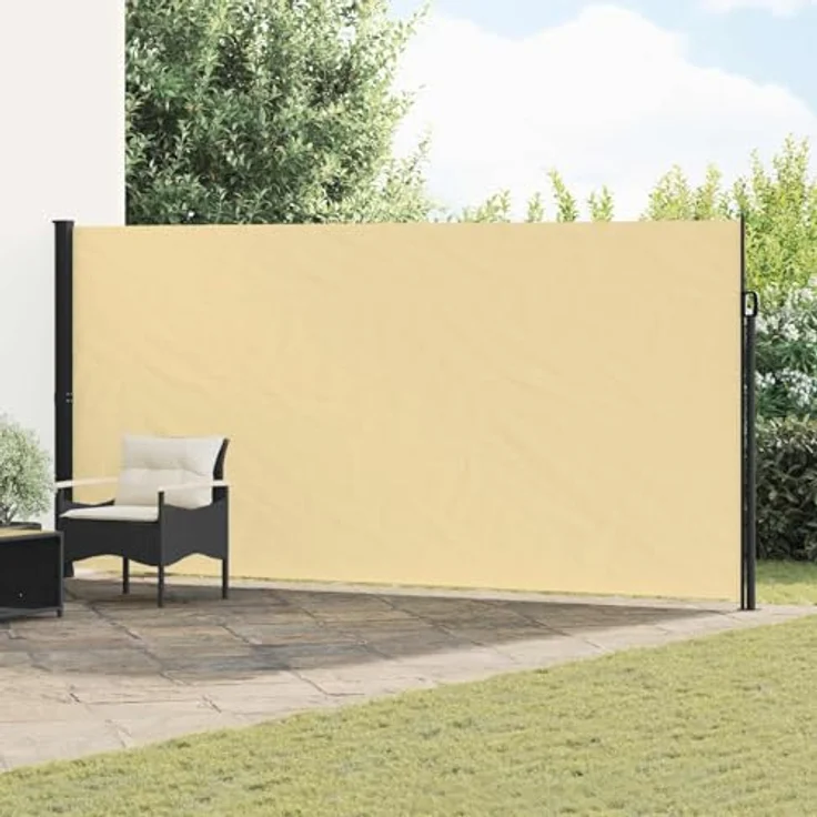 vidaXL Sand, einziehbare Seitenmarkise 500 x 180 cm, wasserdichtes Polyester, rechteckig, UV-Schutz, moderner Sicht- und Windschutz – Bild 2
