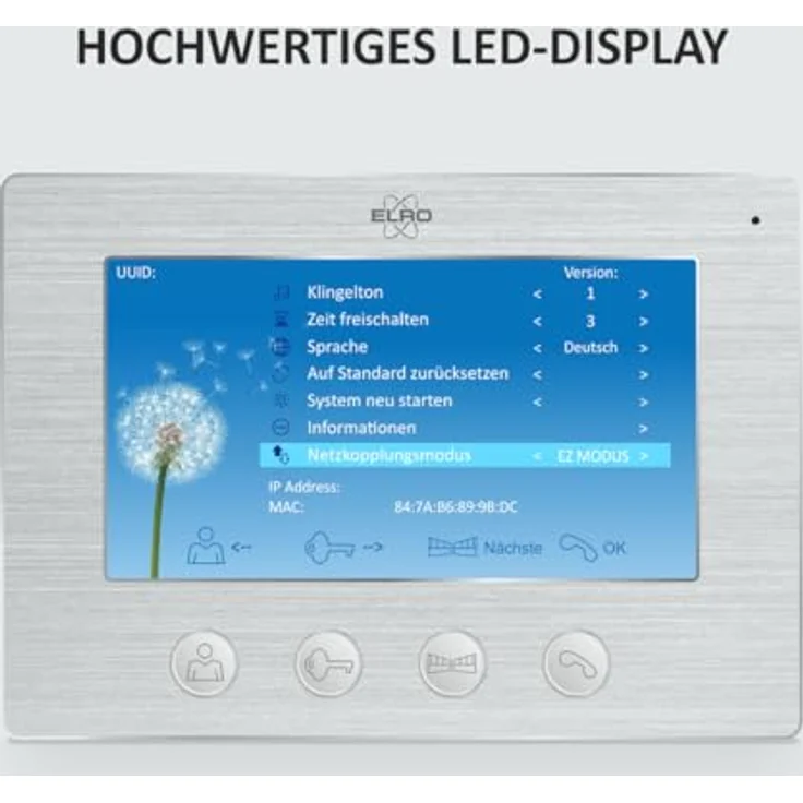 Elro IP Türsprechanlage, 4-tlg. mit Full HD Nachtsichtkamera, WLAN und Gegensprechanlage, vandalismusgeschützt – Bild 4