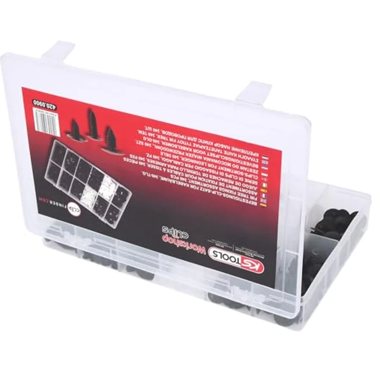 Ks Tools Befestigungs-Clip-Satz für Kabelbäume, 340-tlg, universal, Gewicht: 447 g – Bild 3