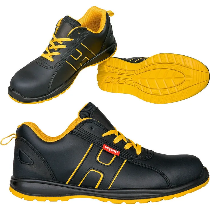 URGENT Arbeitsschuhe 227S1, Sicherheitsschuhe mit Stahlkappe, Halbschuhe aus Leder, Sportdesign, Größe 41