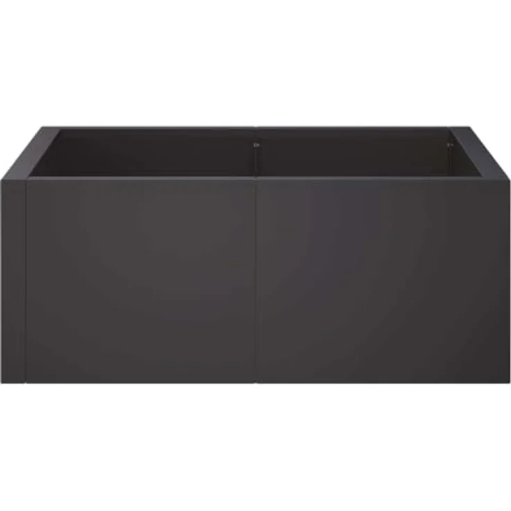vidaXL Beetumrandung Stützmauer, 4 Stück, 100 x 100 x 30 cm, modulare Stahlkonstruktion, wetterbeständig, schwarz – Bild 7