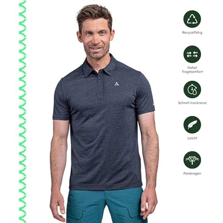 Schöffel Circ Polo Shirt Tauron, Herren, nachhaltig, schnell trocknend, blau, (48, M) – Bild 2