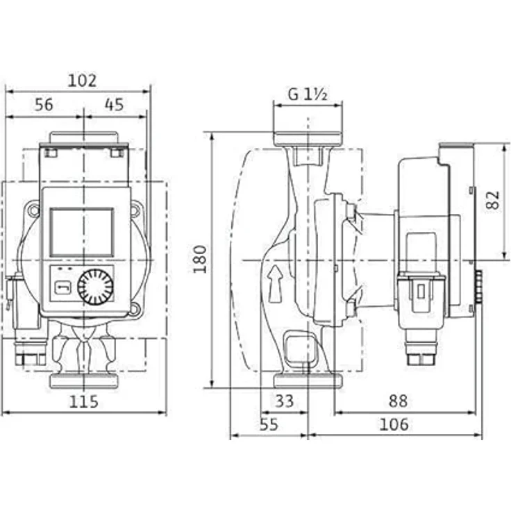Wilo Stratos Pico plus 2.0, hocheffiziente Durchlaufpumpe mit blockierstromfestem Synchronmotor, max. Förderhöhe 4,214 m, max. Fördermenge 2.851 l/h, Gusseisen-Gehäuse – Bild 2