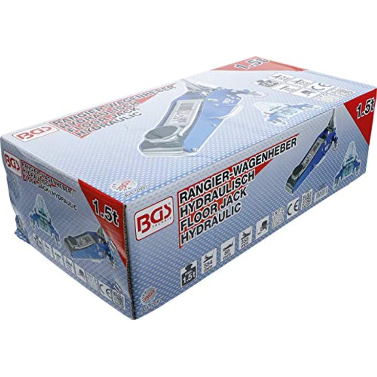 BGS 2897 Rangier-Wagenheber 1,5 t hydraulisch Aluminium-Stahl-Konstruktion Hydraulik mit Doppelhubkolben – Bild 5