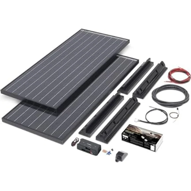 BÜTTNER DOMETIC Solar-Komplettanlage MT 220-2 MC, 220 Wp, 2 schwarze Solarmodule mit Bluetooth-Solarregler und erweiterbarer Leistung – Bild 1