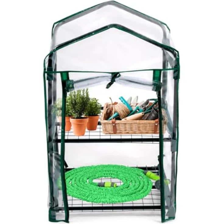 KINZO Gewächshaus 45 x 50 x 80 cm, 2 Etagen Tomatengewächshaus, wetterfest & transparent – Bild 1